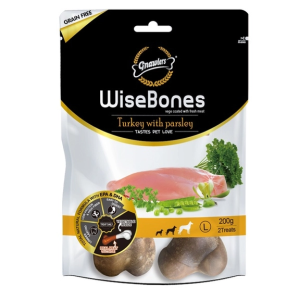 تشویقی سگ گناولرز مدل WiseBones with Parsley L طعم بوقلمون، سبزیجات وزن 200 گرم