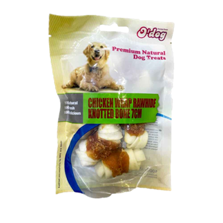 chicken wrap rawhide knotted bone 7cm