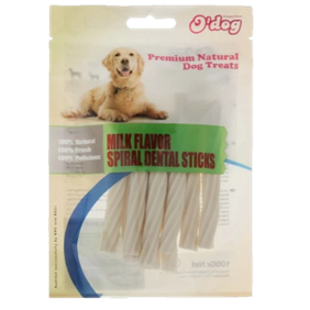 milk flavor spiral dental sticks